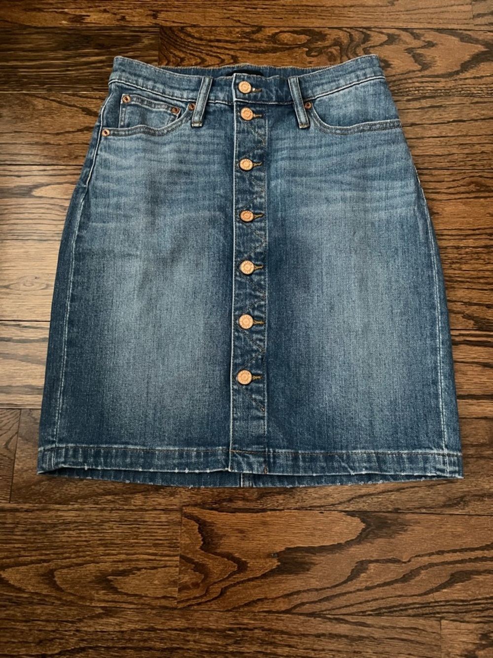 NWOT J. Crew Medium Blue Denim Button-Front Pencil Skirt